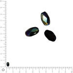 Olives facettées dépolies 6 x 4 mm x 50 pces - Onyx