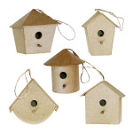 Petite maison d'oiseau à suspendre en papier mâché 5 cm
