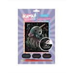 Carte à gratter Scraper holographique Kawaii Narval rieur
